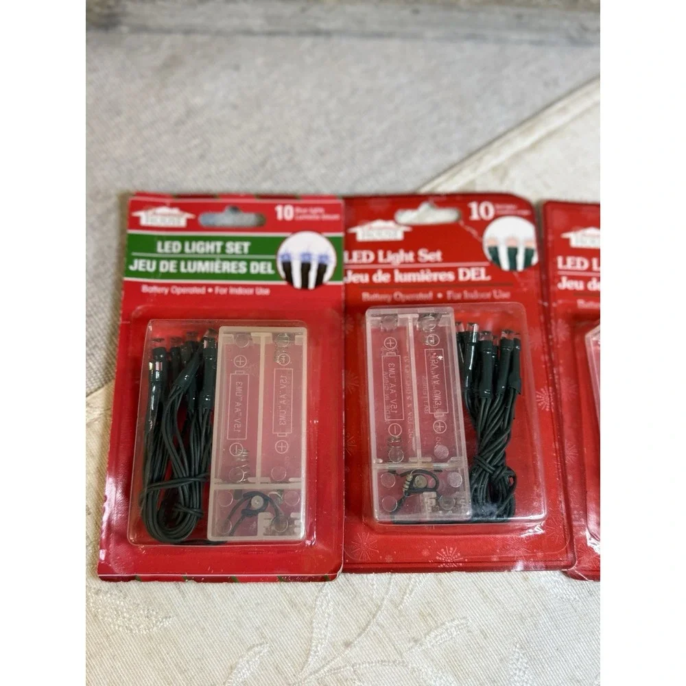 3 Piece Set Of 10 LIGHTS Each Red/Blue Lights AA‎ Battery Powered (188455 1307)